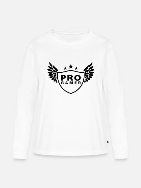 progamer - Frauen Premium Bio Langarmshirt - Weiß