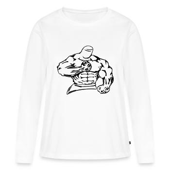bodybuilder / fighter - T-shirt manches longues Premium bio Femme - blanc - Devant - Julia (174cm)