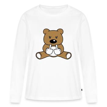 pisser méchante insulte branleur vas te faire foutre gant - T-shirt manches longues Premium bio Femme - blanc - Devant - Julia (174cm)