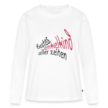 Petit-fils, petit-fils - T-shirt manches longues Premium bio Femme - blanc - Devant - Julia (174cm)