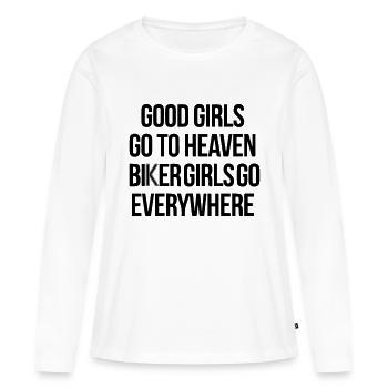 Biker Women Girls - Women's Premium Organic Long Sleeve Shirt - white - Front - Julia (174cm)