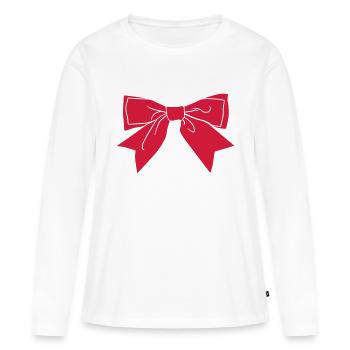schleife - Frauen Premium Bio Langarmshirt - Weiß - Vorne - Julia (174cm)