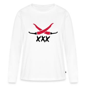 Chilli XXX - Frauen Premium Bio Langarmshirt - Weiß - Vorne - Julia (174cm)