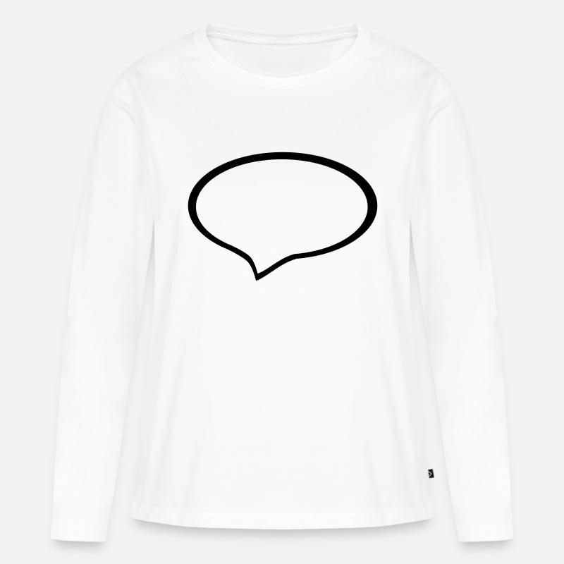 sprechblase - Frauen Premium Bio Langarmshirt - Weiß