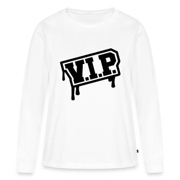 VIP - T-shirt manches longues Premium bio Femme - blanc - Devant - Julia (174cm)