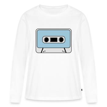 cassette - T-shirt manches longues Premium bio Femme - blanc - Devant - Julia (174cm)