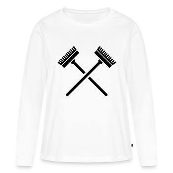 Balai - T-shirt manches longues Premium bio Femme - blanc - Devant - Julia (174cm)