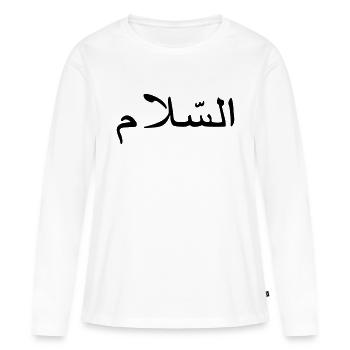 peace quote islam arabic calligraphic writing - Women's Premium Organic Long Sleeve Shirt - white - Front - Julia (174cm)