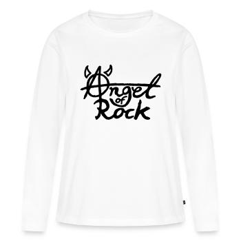 Angel of Rock (lettering) - Women's Premium Organic Long Sleeve Shirt - white - Front - Julia (174cm)