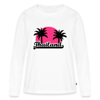 Thailand - T-shirt manches longues Premium bio Femme - blanc - Devant - Julia (174cm)
