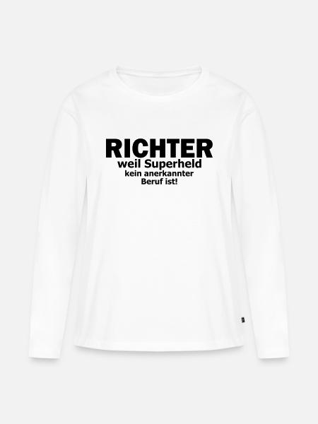 Richter - Frauen Premium Bio Langarmshirt - Weiß