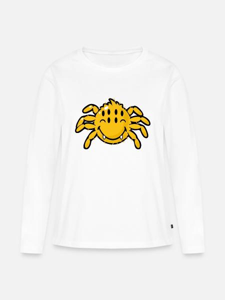 Smiley Spider - Frauen Premium Bio Langarmshirt - Weiß
