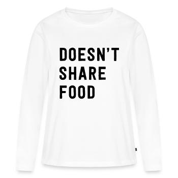 Doesn't share food - Women's Premium Organic Long Sleeve Shirt - white - Front - Julia (174cm)