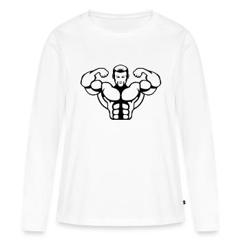 bodybuilder - Frauen Premium Bio Langarmshirt - Weiß - Vorne - Julia (174cm)