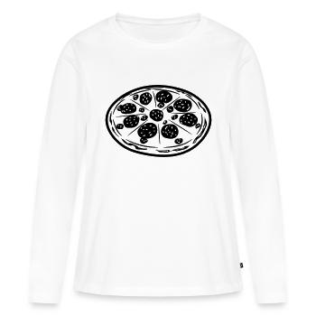 Pizza fast food - T-shirt manches longues Premium bio Femme - blanc - Devant - Julia (174cm)