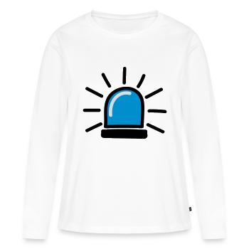 Police - T-shirt manches longues Premium bio Femme - blanc - Devant - Julia (174cm)