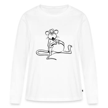 rat tired tired - Women's Premium Organic Long Sleeve Shirt - white - Front - Julia (174cm)