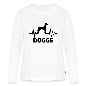 Dogge - Frauen Premium Bio Langarmshirt - Weiß - Vorne - Julia (174cm)