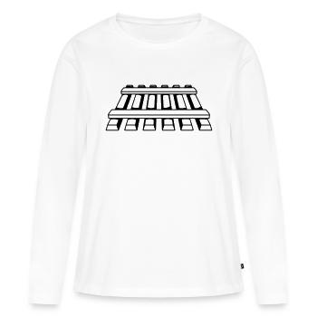 Itinéraire des rails de voie - T-shirt manches longues Premium bio Femme - blanc - Devant - Julia (174cm)