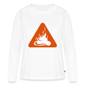 Schaltfeld Gefahr Dreieck kaka - Frauen Premium Bio Langarmshirt - Weiß - Vorne - Julia (174cm)