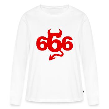Devil 666 - Women's Premium Organic Long Sleeve Shirt - white - Front - Julia (174cm)