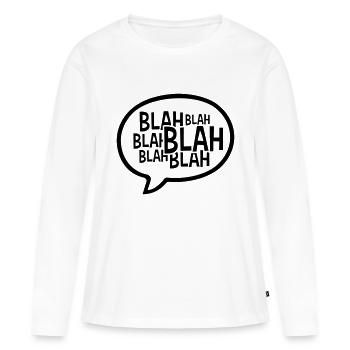 Bulle de dialogue comique bla - T-shirt manches longues Premium bio Femme - blanc - Devant - Julia (174cm)