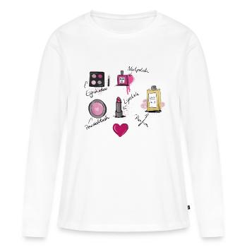 make up artist - beauty - Frauen Premium Bio Langarmshirt - Weiß - Vorne - Julia (174cm)