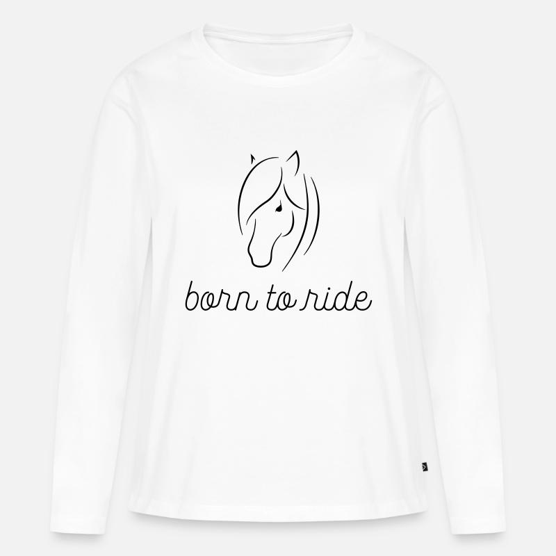 Pferd - Frauen Premium Bio Langarmshirt - Weiß