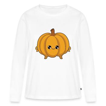 Citrouille - T-shirt manches longues Premium bio Femme - blanc - Devant - Julia (174cm)
