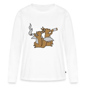 2 Écureuils de fête - T-shirt manches longues Premium bio Femme - blanc - Devant - Julia (174cm)
