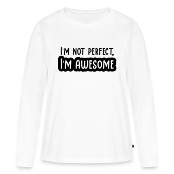 Dans le pas parfait - T-shirt manches longues Premium bio Femme - blanc - Devant - Julia (174cm)