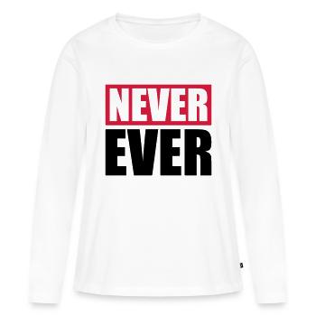 Jamais jamais bar - T-shirt manches longues Premium bio Femme - blanc - Devant - Julia (174cm)