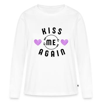 Embrasse-moi à nouveau - T-shirt manches longues Premium bio Femme - blanc - Devant - Julia (174cm)
