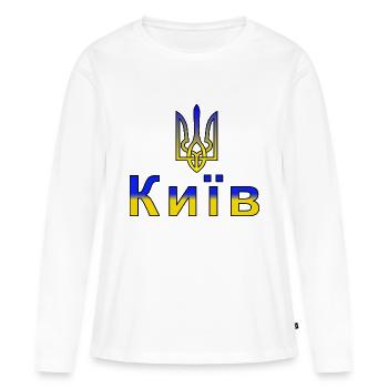 Kiev - Capitale de l’Ukraine - T-shirt manches longues Premium bio Femme - blanc - Devant - Julia (174cm)