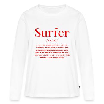 Définition de Surfer - T-shirt manches longues Premium bio Femme - blanc - Devant - Julia (174cm)