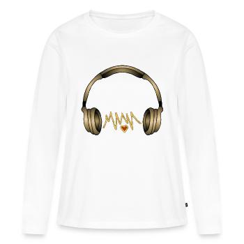 Écouteur - T-shirt manches longues Premium bio Femme - blanc - Devant - Julia (174cm)