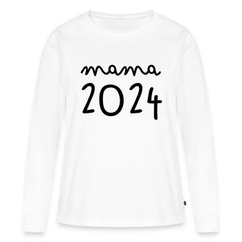 Maman 2024 - T-shirt manches longues Premium bio Femme - blanc - Devant - Julia (174cm)