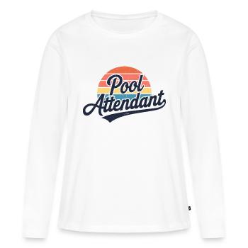 Humor am Pool - Frauen Premium Bio Langarmshirt - Weiß - Vorne - Julia (174cm)