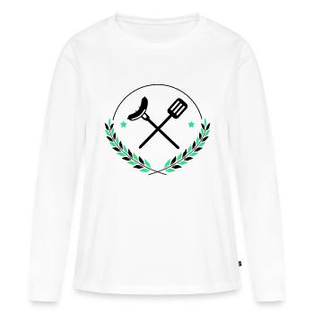 Grillbesteck Grillen - Frauen Premium Bio Langarmshirt - Weiß - Vorne - Julia (174cm)