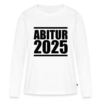 Abitur 2025 - T-shirt manches longues Premium bio Femme - blanc - Devant - Julia (174cm)