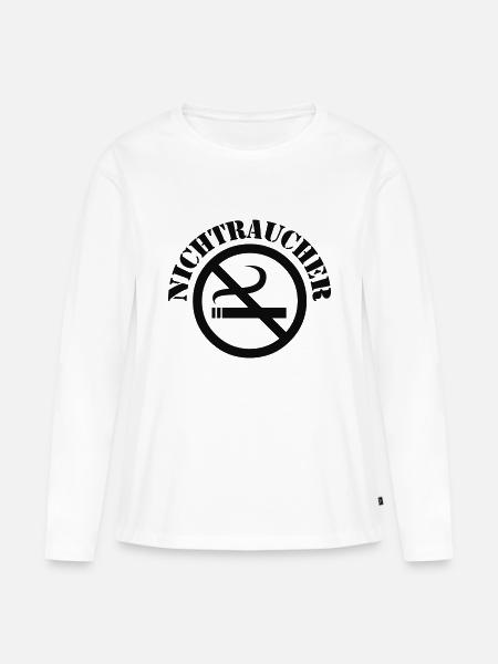 Nichtraucher - Frauen Premium Bio Langarmshirt - Weiß