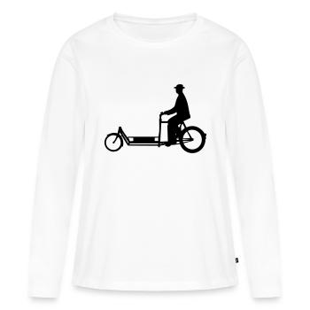 Long John Bicycle - Frauen Premium Bio Langarmshirt - Weiß - Vorne - Julia (174cm)