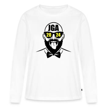 Enterrement de vie de garçon 2024 Enterrement de vie de garçon - T-shirt manches longues Premium bio Femme - blanc - Devant - Julia (174cm)