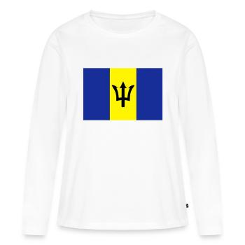 Barbade - T-shirt manches longues Premium bio Femme - blanc - Devant - Julia (174cm)