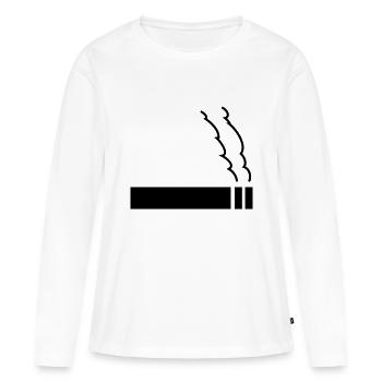 zigarette - Frauen Premium Bio Langarmshirt - Weiß - Vorne - Julia (174cm)