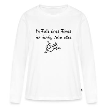 Juste au cas où - T-shirt manches longues Premium bio Femme - blanc - Devant - Julia (174cm)