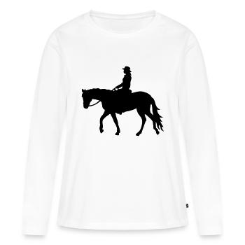 Pleasure Lady - Farbwechsel - Frauen Premium Bio Langarmshirt - Weiß - Vorne - Julia (174cm)