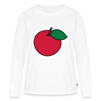 Apfel - Frauen Premium Bio Langarmshirt - Weiß - Vorne - Julia (174cm)