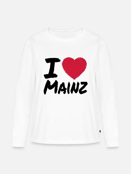 I Love Mainz - Frauen Premium Bio Langarmshirt - Weiß