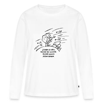 Sturm ist... einfarbig - Frauen Premium Bio Langarmshirt - Weiß - Vorne - Julia (174cm)